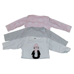 Hudson Baby Bodysuits - Pink, Gray, and White